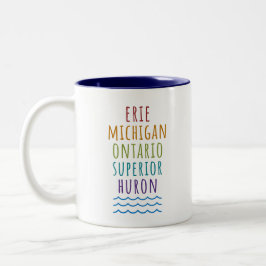 Great Lakes Mitten State Michigan Coffee Mug Två-Tonad Mugg