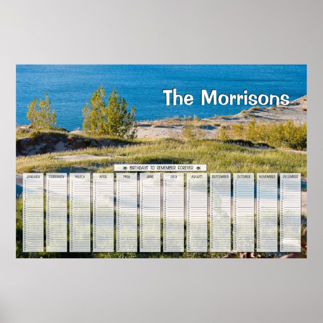 Great Lakes Personlig Födelsedagskalender Poster (Framsidan)