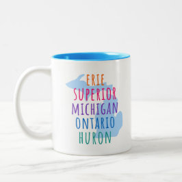 Great Lakes Simple Text Mitten State Coffee Mug Två-Tonad Mugg