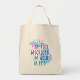 Great Lakes Simple Text Mitten State Tote Bag Tygkasse