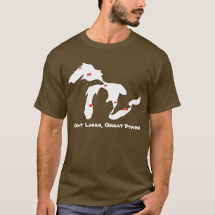 Great Lakes underbar dykning - mörk Tee Shirt