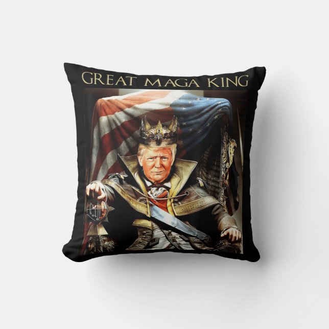 Great Mega King USA Flag Proud Ultra Maga Trump   Kudde (Framsida)