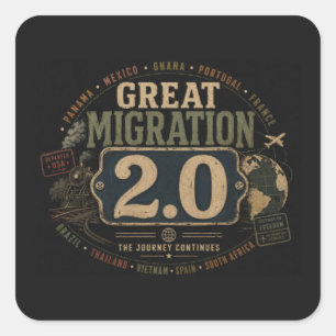 Great Migration 2.0 Fyrkantigt Klistermärke
