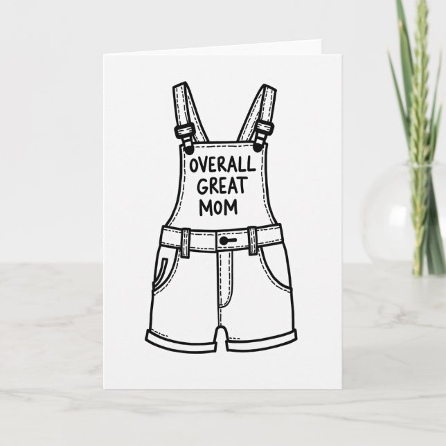 Great Mom Shortalls Art Card Kort (Framsida)