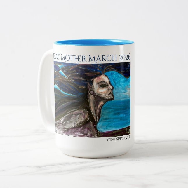 GREAT MOTHER MARCH Mermaid Mug Två-Tonad Mugg (Framsida vänster)