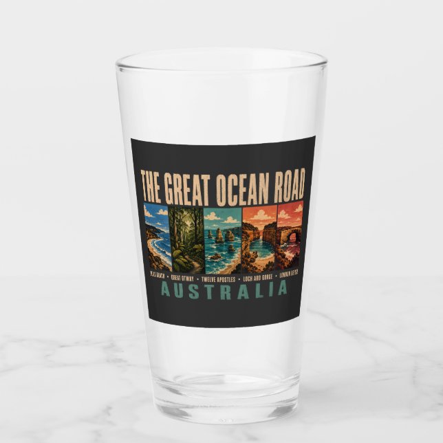 Great Ocean Road Australia Landmarks Illustration Glaskopp (Framsida)