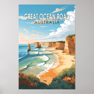 Great Ocean Road Australien Resa Konst Vintage Poster