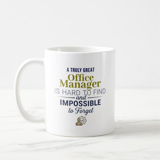 Great Office Manager Personalized Name Gift Kaffemugg (Vänster)