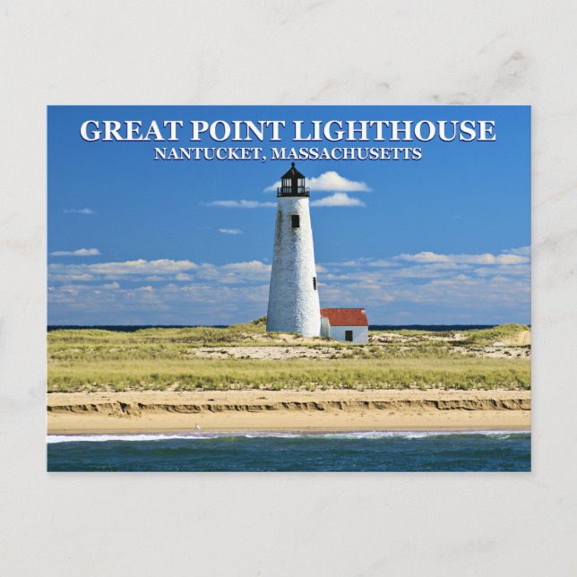 Great Point Lighthouse, Nantucket, MA vykort (Framsida)