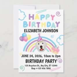 Great Pyrenees Birthday Invitation White Inbjudningar