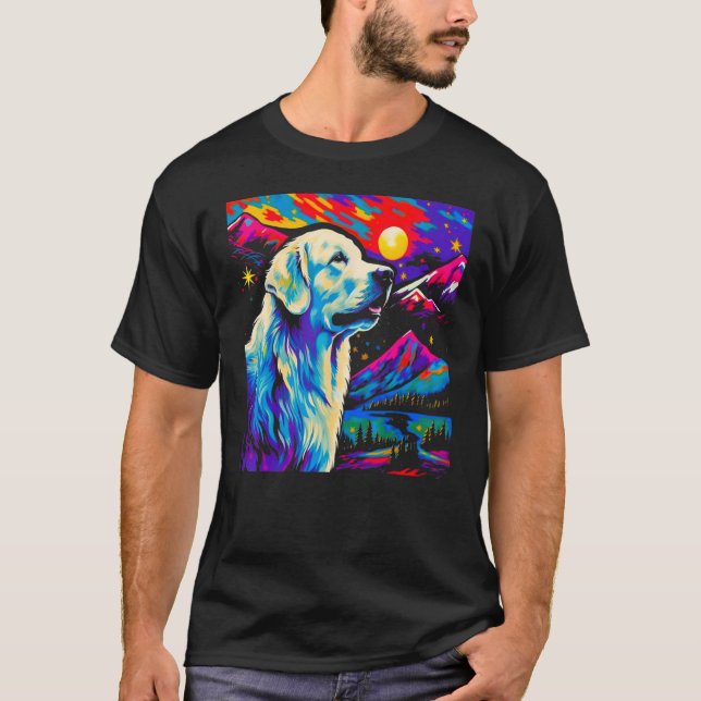 Great Pyrenees Dog Art T Shirt (Framsida)
