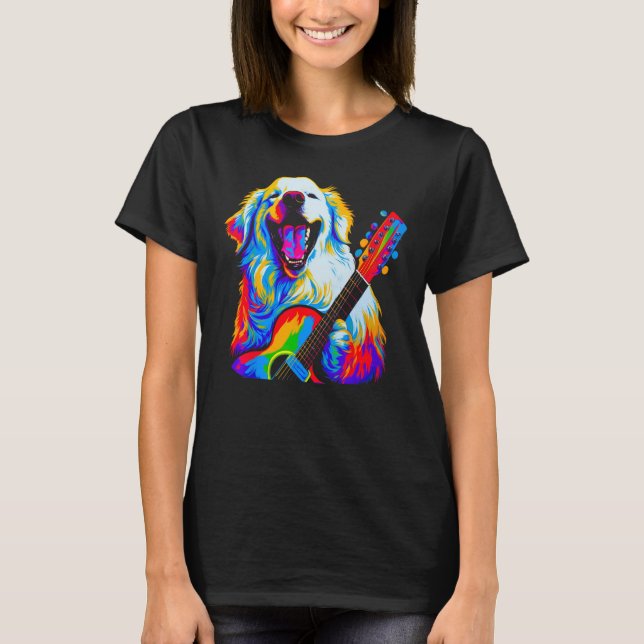 Great Pyrenees Dog Music T Shirt (Framsida)
