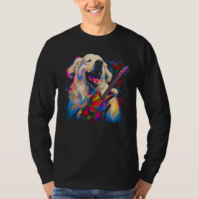 Great Pyrenees Dog Musician T Shirt (Framsida)