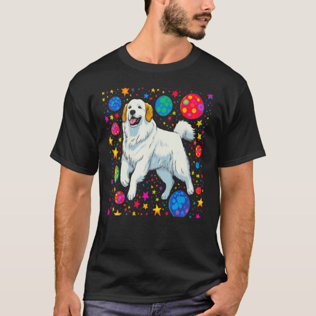 Great Pyrenees Dog Space T Shirt (Framsida)