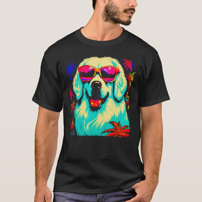 Great Pyrenees Dog Summer Party T Shirt (Framsida)