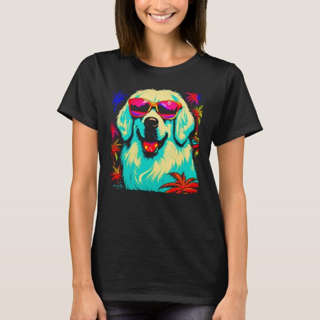 Great Pyrenees Dog Summer Party T Shirt (Framsida)