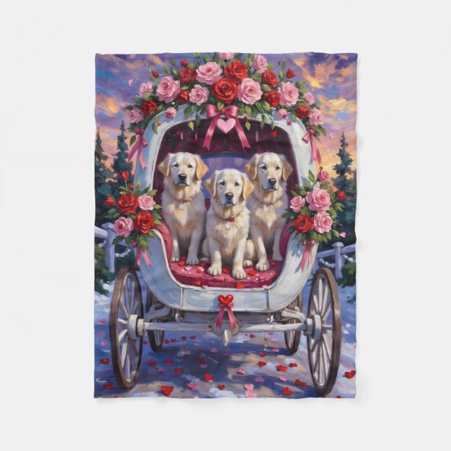 Great Pyrenees Dog Valentine's Day Fleecefilt (Framsidan)