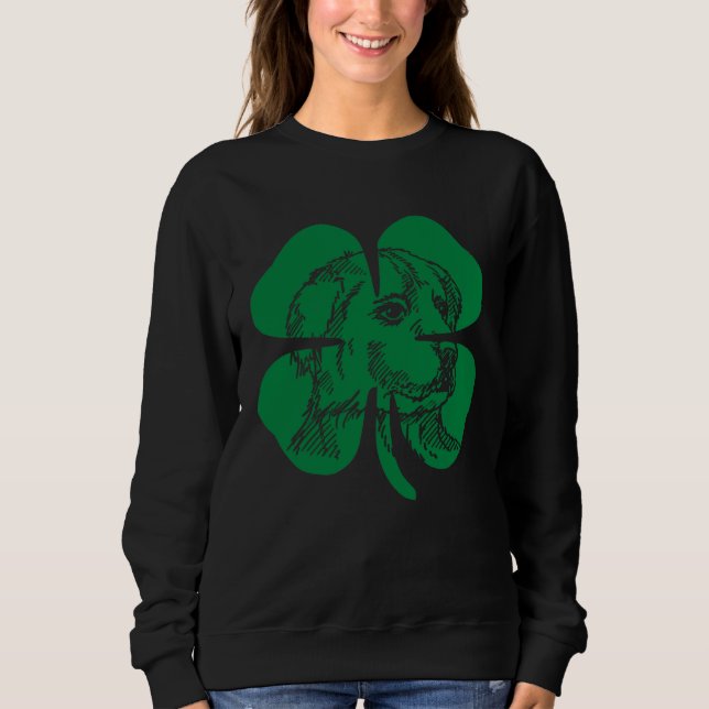 Great Pyrenees Face Head Green Shamrock Saint Patr T Shirt (Framsida)