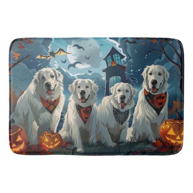 Great Pyrenees Halloween Kuslig Badrumsmatta (Framsidan)