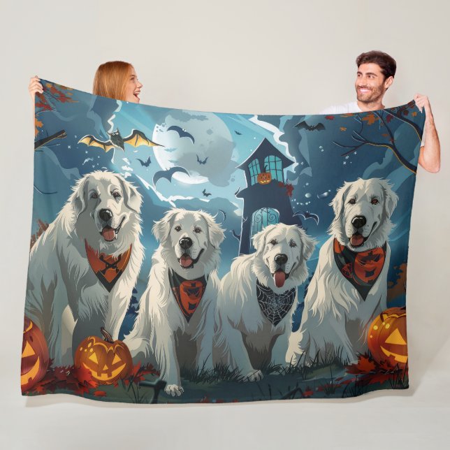 Great Pyrenees Halloween Kuslig Fleecefilt (På plats)