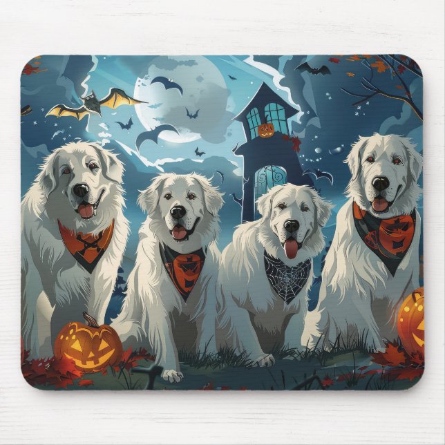 Great Pyrenees Halloween Kuslig Musmatta (Framsidan)