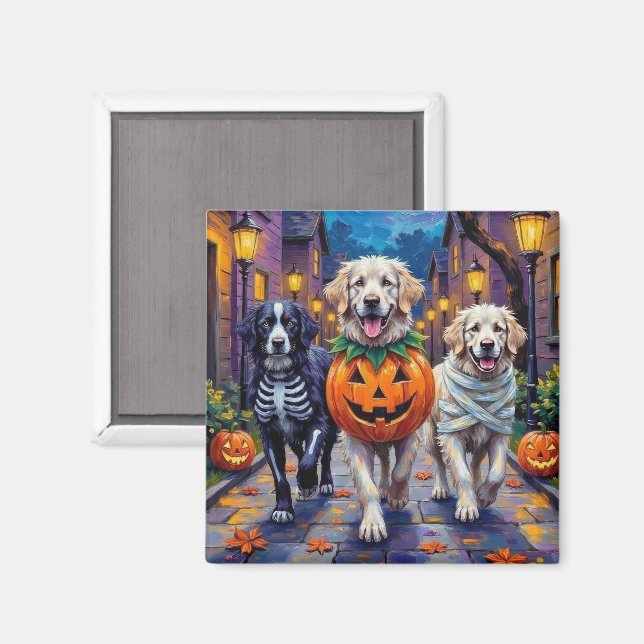 Great Pyrenees Halloweenkostym för trick-or-treati Magnet (Front/Back)
