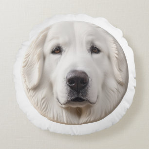 Great Pyrenees Hund 3D Inspirerad Rund Kudde