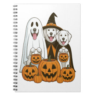 Great Pyrenees Hund Ghost Witch Halloween Matchand Anteckningsbok