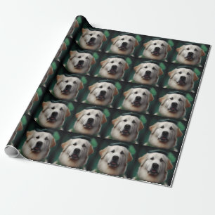 Great Pyrenees Hund i St. Patricks Dag Klänning Presentpapper