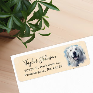 Great Pyrenees Hund Returadressetikett Returadress Etikett