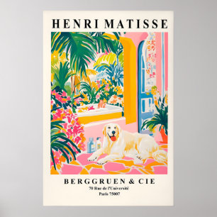 Great Pyrenees konsttryck, Matisse Style Hund i Poster