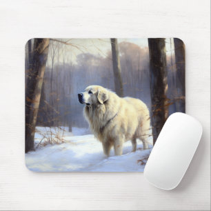Great Pyrenees låt det snö jul Musmatta