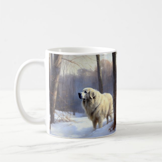 Great Pyrenees Låt det snöa jul Kaffemugg (Vänster)