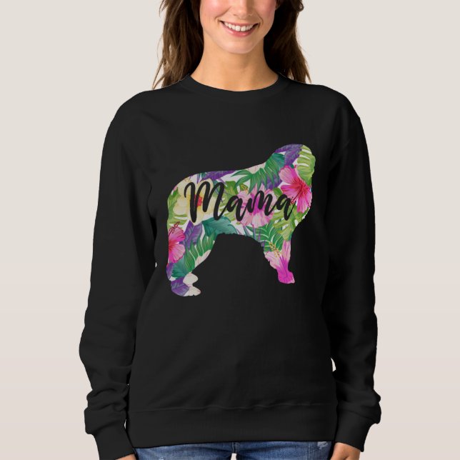 Great Pyrenees Mama Mom Flowers Mother s Day T Shirt (Framsida)