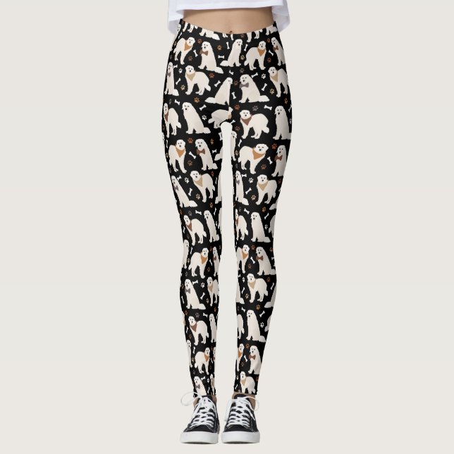 Great Pyrenees Paws and Bones Leggings (Framsida)
