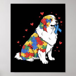 Great Pyrenees Pussel Autism Medvetenhet Autistisk Poster