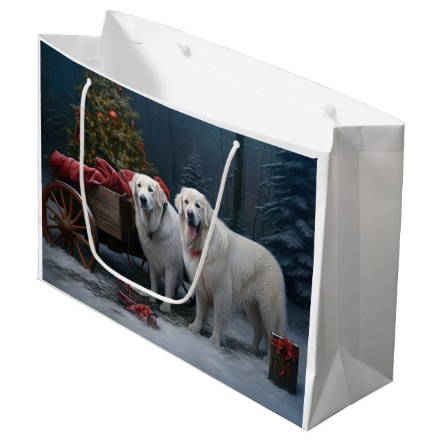 Great Pyrenees Snöig släde juldekoration (Framsidan Vinklad)