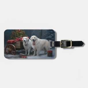 Great Pyrenees Snöig släde juldekoration Bagagebricka