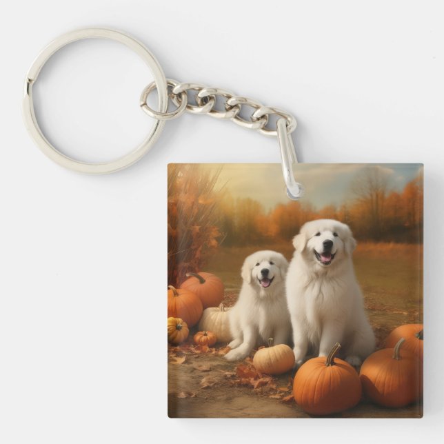 Great Pyrenees Valp Höstglädje Pumpa  (Framsidan)