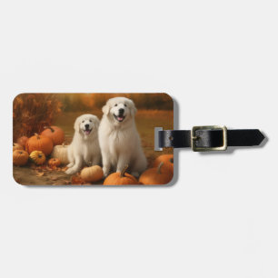 Great Pyrenees Valp Höstglädje Pumpa Bagagebricka