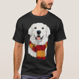 Great Pyrenees Wearing a Scarf T Shirt