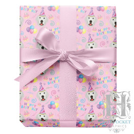 Great Pyrenees Wrapping Paper Pink Presentpapper