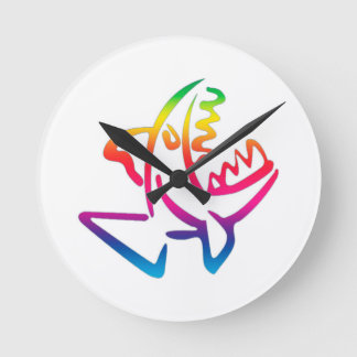 great rainbow shark rund klocka