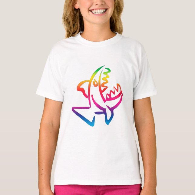 great rainbow shark t shirt (Framsida)