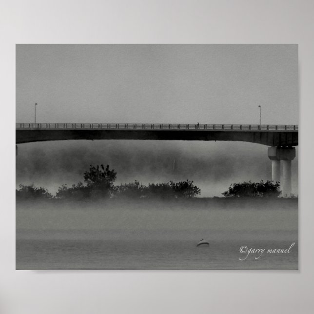 Great Sacandaga Batchellerville Bridge i dimma Poster (Framsidan)