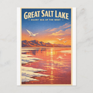 Great Salt Lake, Utah, USA, in a classic Vykort