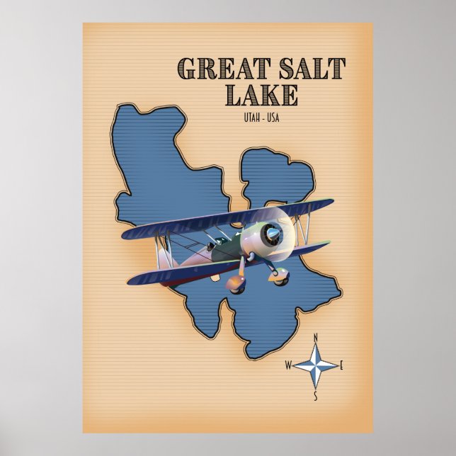 Great Salt Lake Utah vintagekart Poster (Framsidan)
