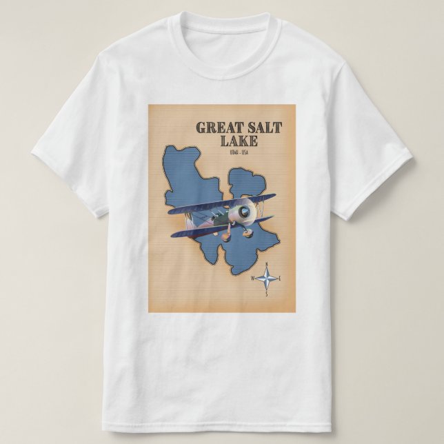Great Salt Lake Utah vintagekart T Shirt (Design framsida)