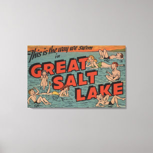 Great Salt Lake UtahThe långt oss SwimUtah Canvastryck