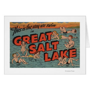 Great Salt Lake UtahThe långt oss SwimUtah Hälsningskort
